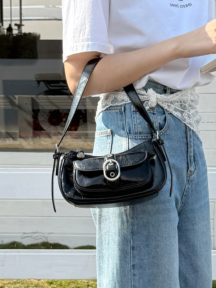 Leather Retro Commute Leisure French Stick Underarm Women's Shoulder Bag