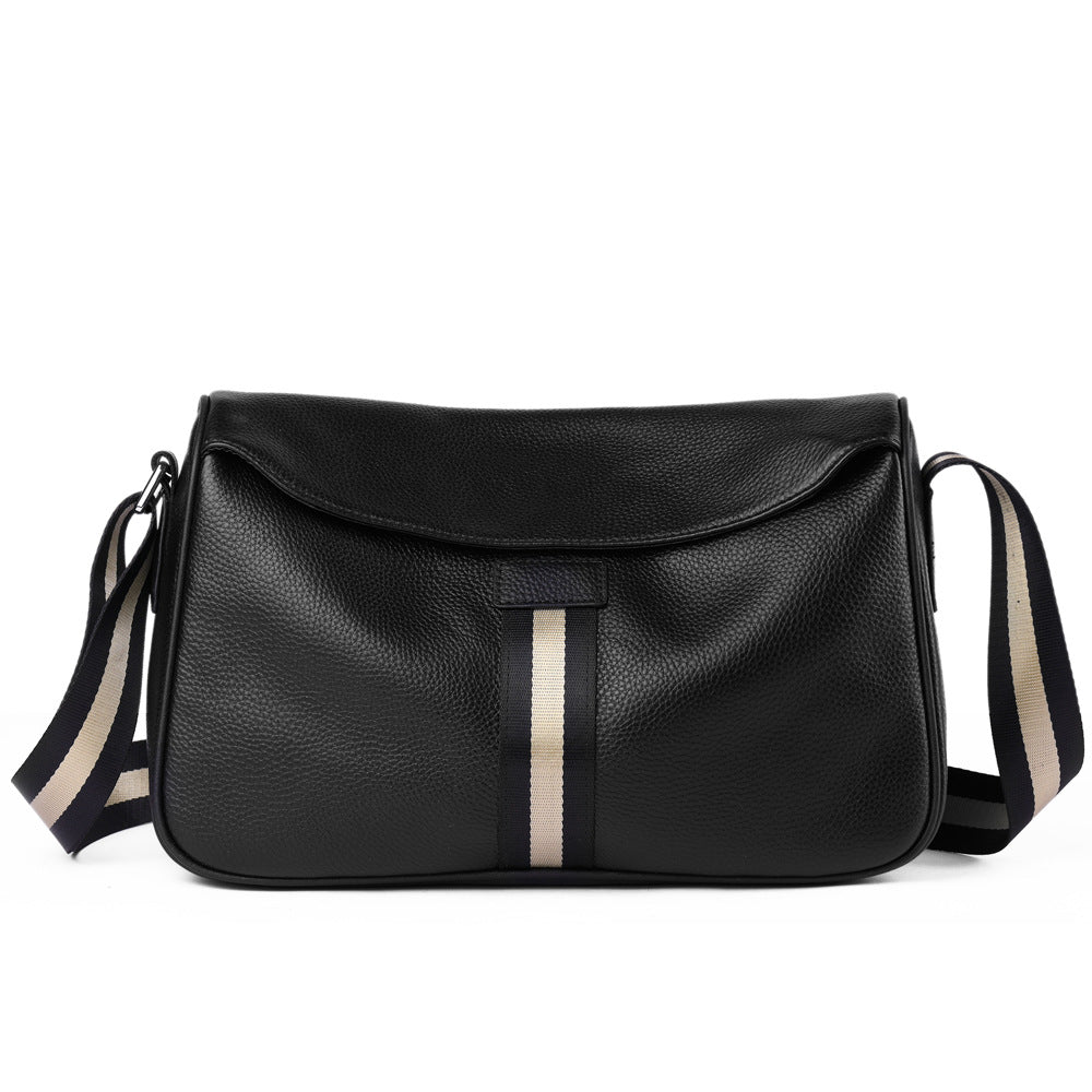 Men's Trendy Genuine Leather Soft Cowhide Leisure Boys Men's Tote