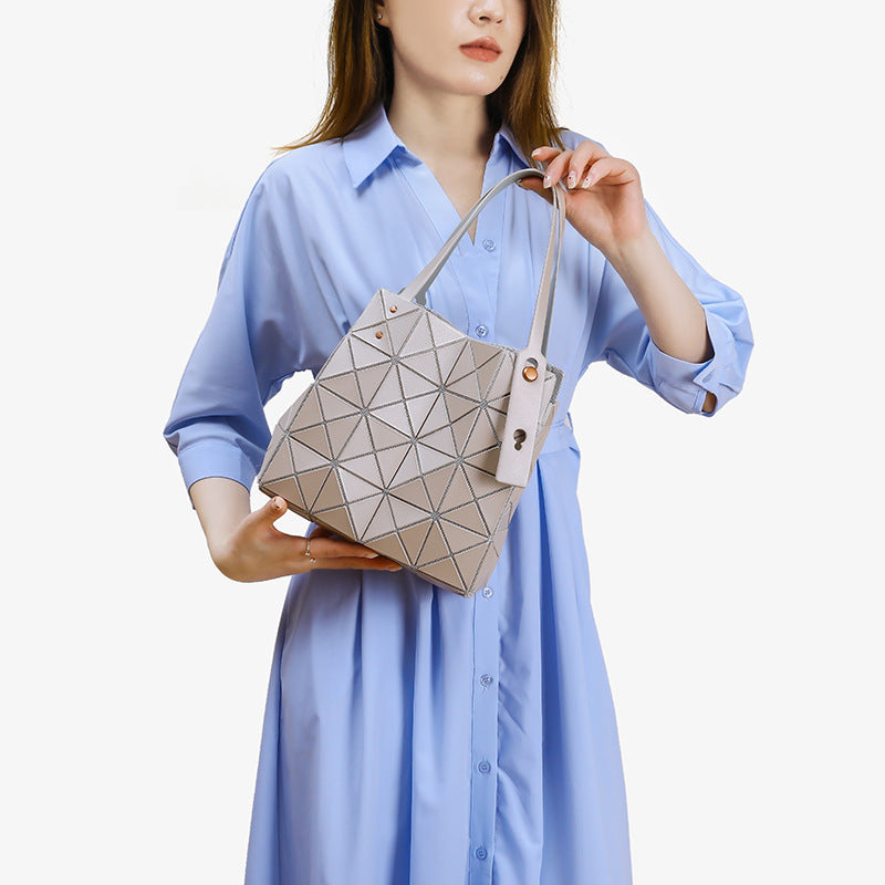 Casual Women's Diamond Geometric Box Portable Tote Bags