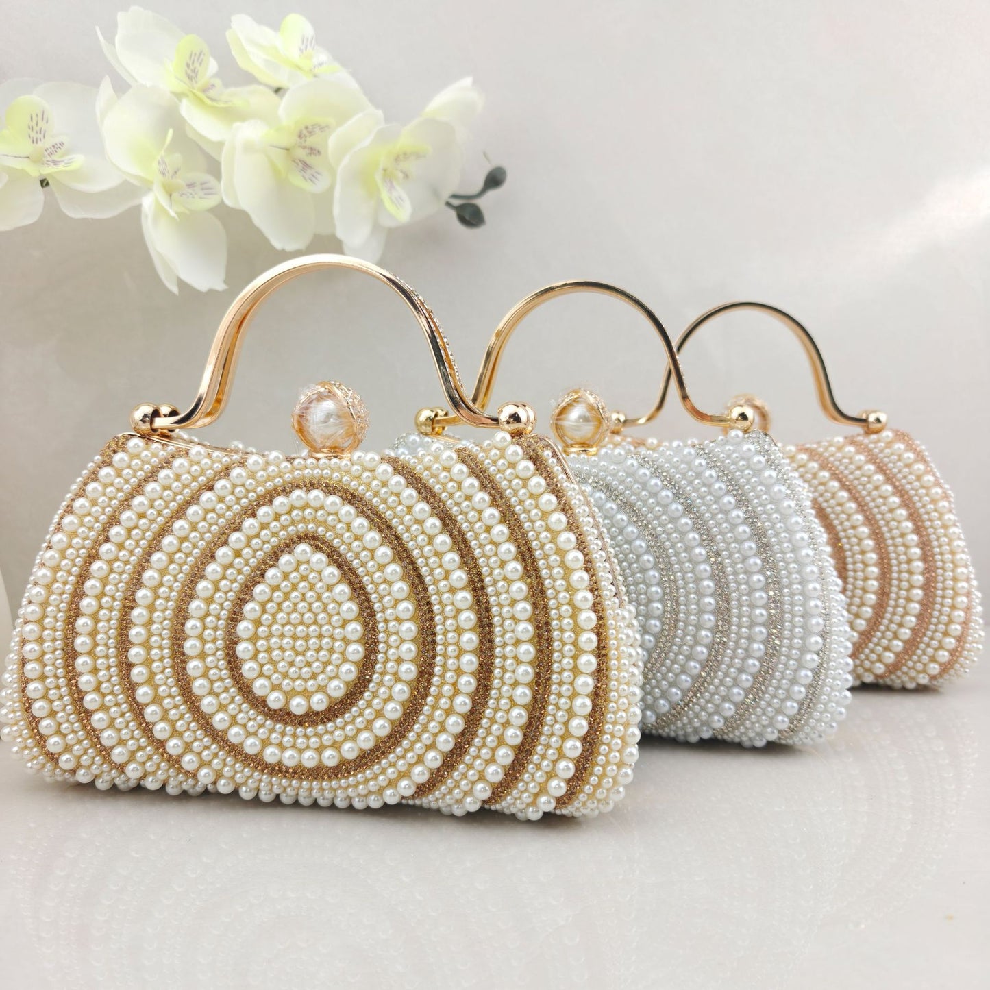 Diamond Pearl Fashion Dress Clutch Banquet Dinner Bag