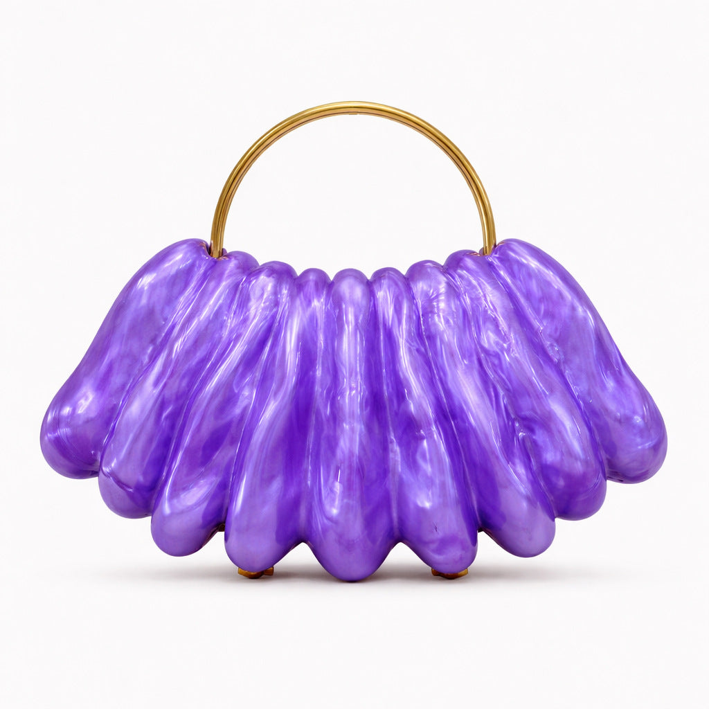 Durable Women's Modeling Wave Acrylic Clutch Dinner Bag