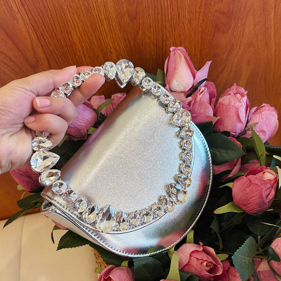 Dot Personality Dinner Elegant Heart-shaped Rhinestone Indie Sweet Cute Western Handbags