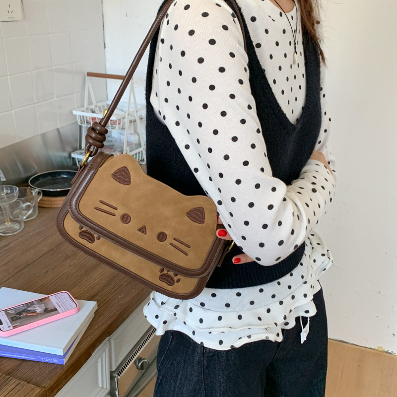 Women's Retro Super Popular Cute Kitten Design Women's Shoulder Bag