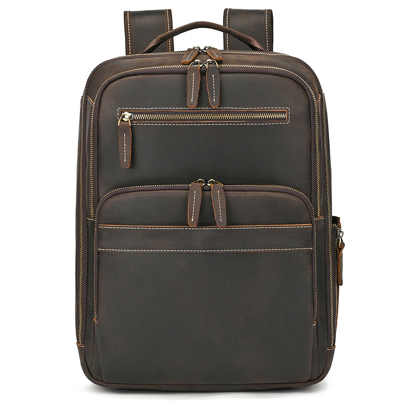 Women's & Men's Crazy Horse Leather Retro Backpacks