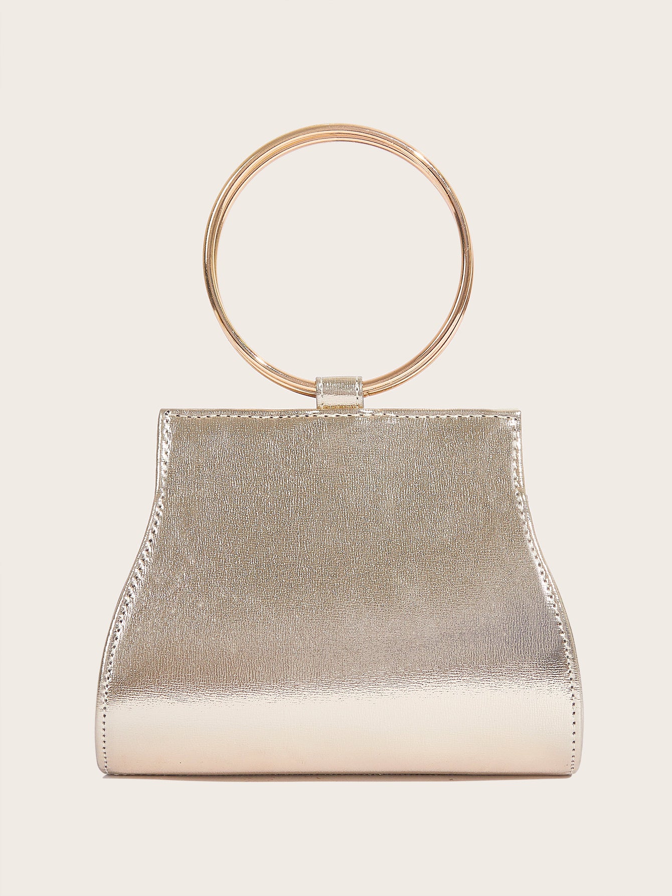 Women's Crystal Chain Magnetic Snap Golden Trendy Dinner Bag