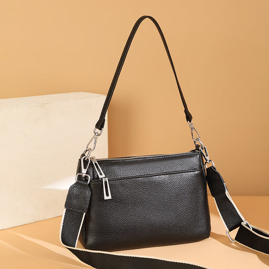 Women's First Layer Cowhide Fashion Leather High-grade Small Square Bag