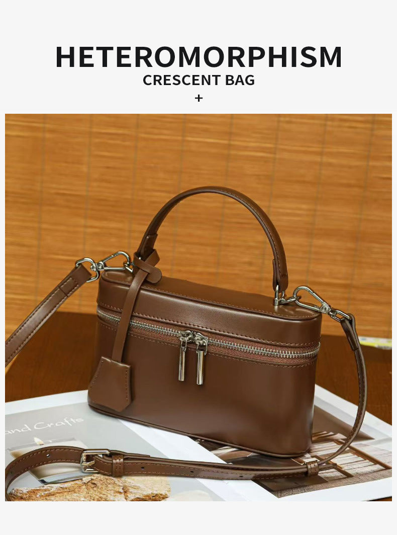 Women's Simple Lunch Box Genuine Leather Western Bags