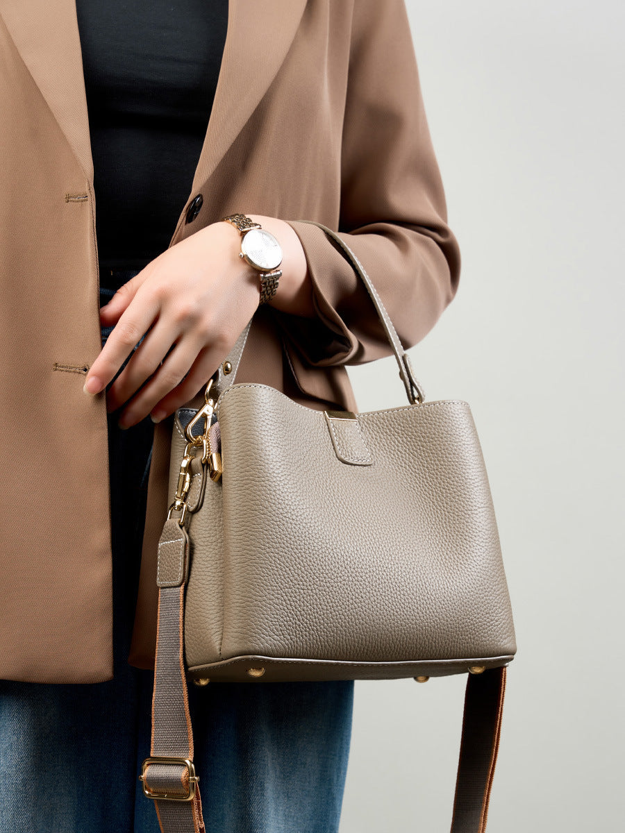 First Layer Cowhide Trendy Simple Genuine Women's Handbag