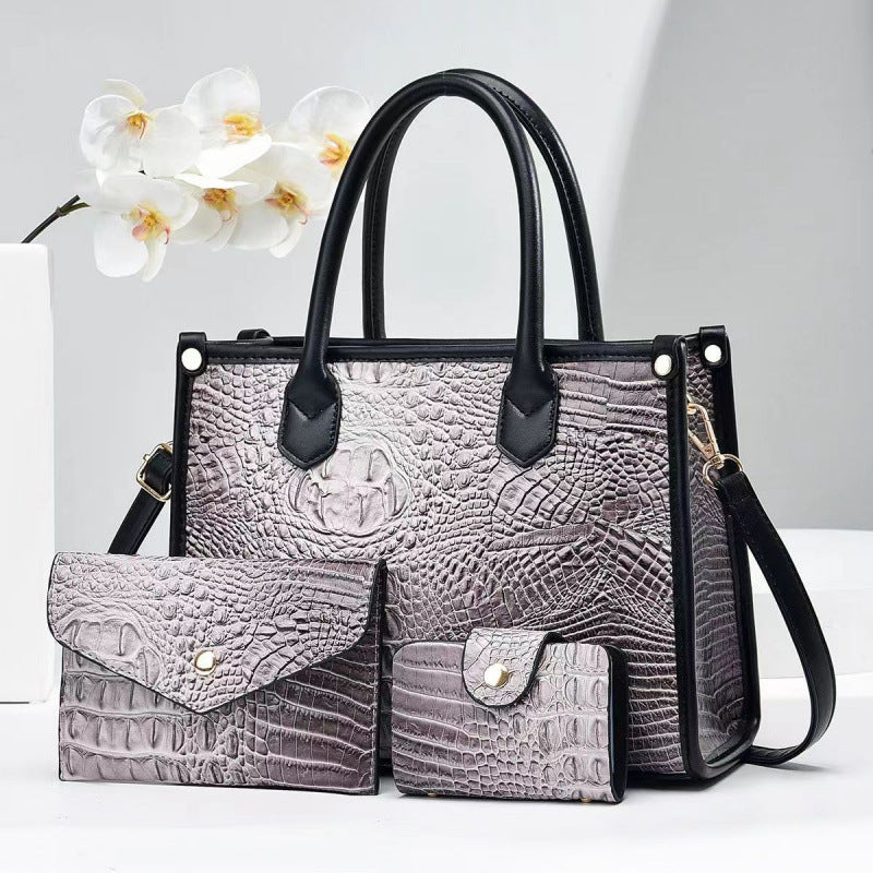 Women's Bright Leather Crocodile Pattern Korean Style Women's Chest Bag, Fanny Pack