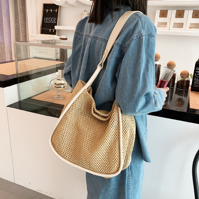 Women's Straw Woven Large Capacity Fashion Advanced Women's Shoulder Bag