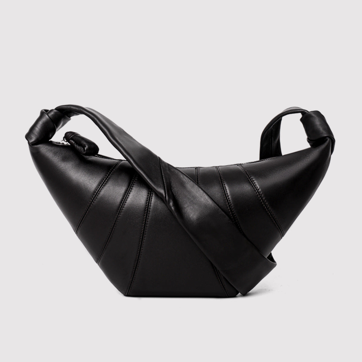 Women's French Niche First Layer Sheepskin Lazy Feeling Croissant Genuine Leather Bags