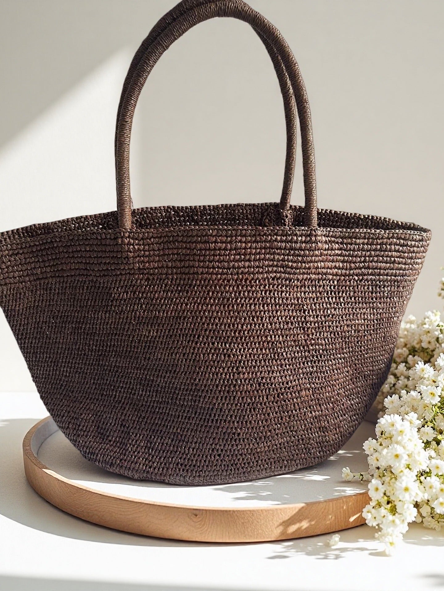 Raffia Large Capacity Straw Woven Female Seaside Women's Shoulder Bag