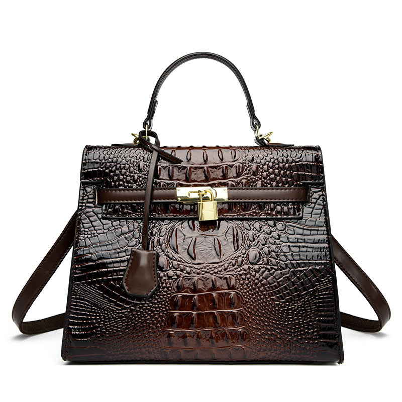 Women's Crocodile Pattern Platinum Fashion Kelly Handbags