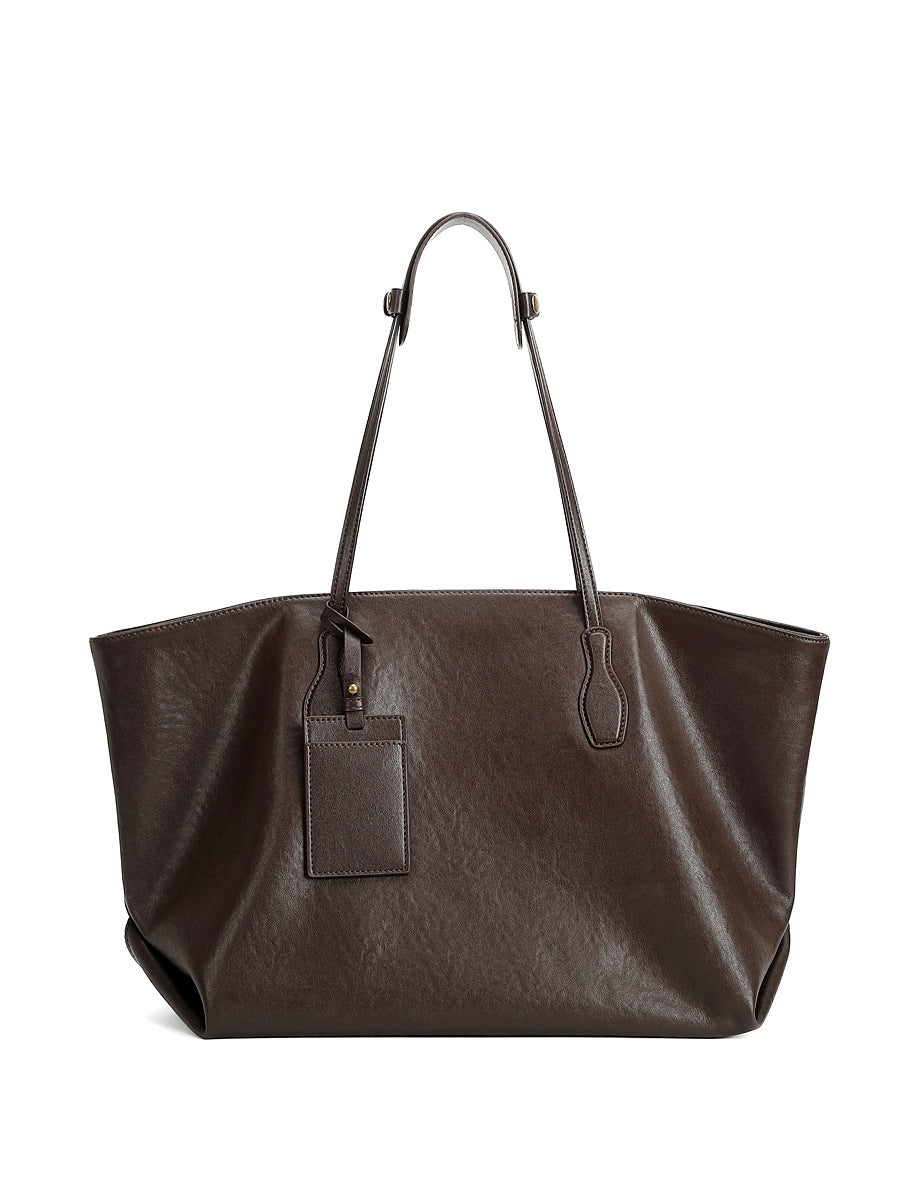 Women's Leather Big Large Capacity Top Layer Vegetable Women's Shoulder Bag