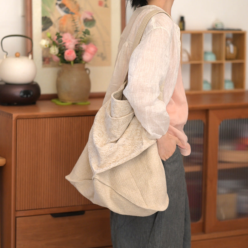 Women's Leisure Artistic Cotton Linen Canvas Large Capacity Advanced Idle Style Bags