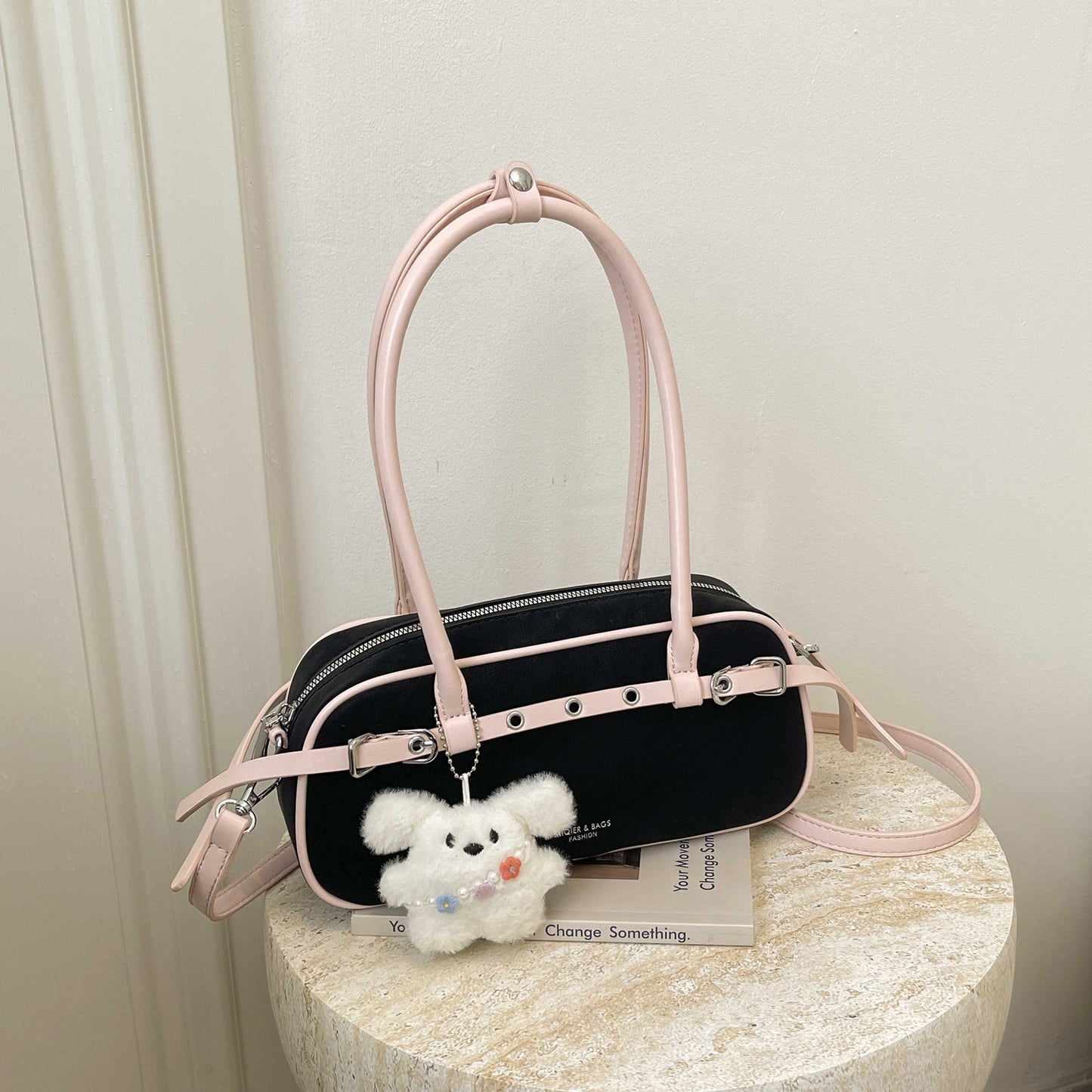 Fashion Simple Baguette Trend Fresh Bow Underarm Bags