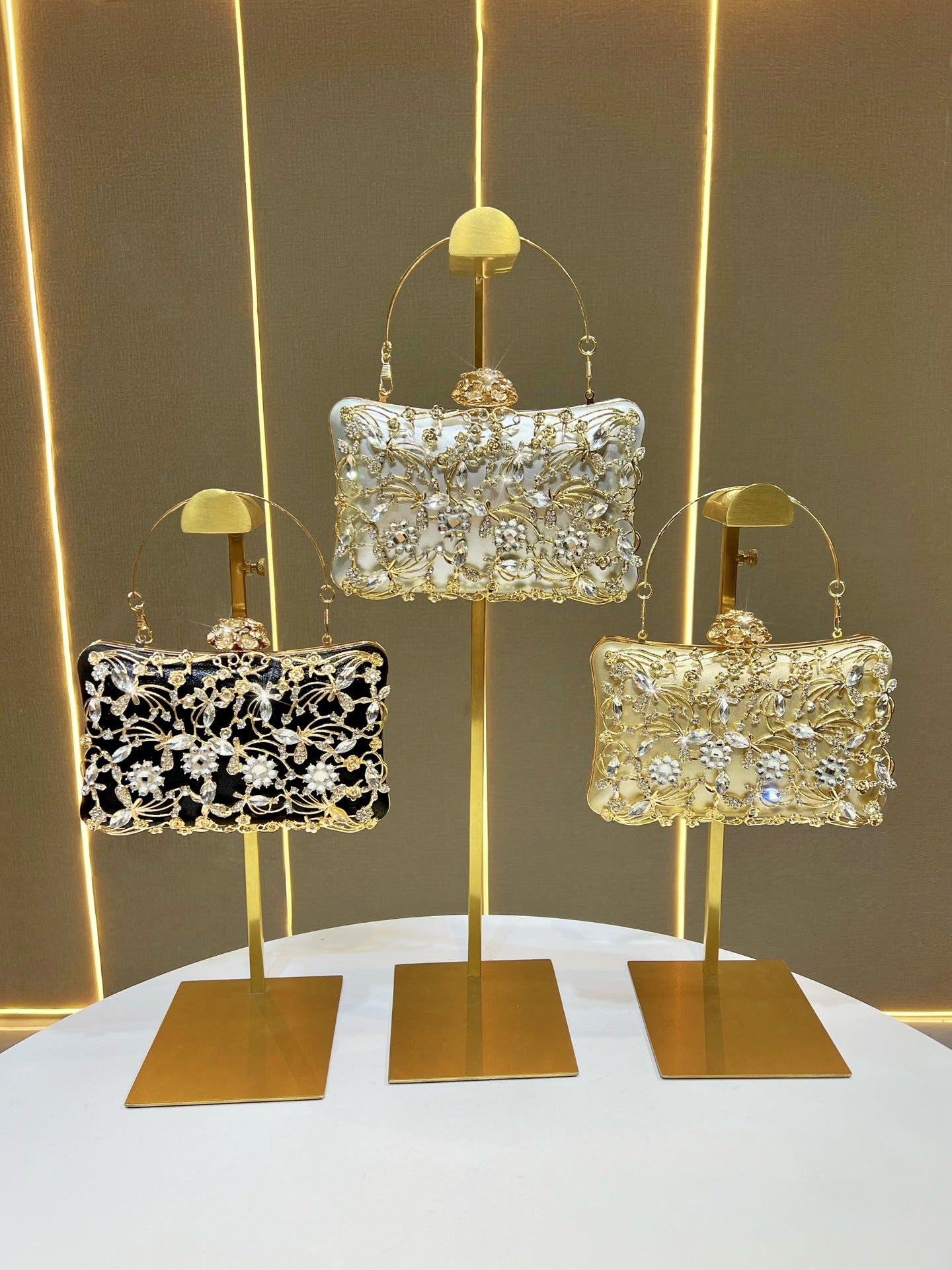 Women's Light Luxury Super Shiny Bridal Party Clutch Bags