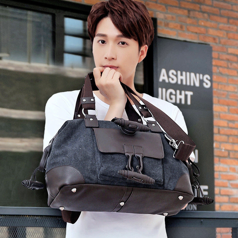 Men's Canvas Korean Style Fashion Large Capacity Men's Tote