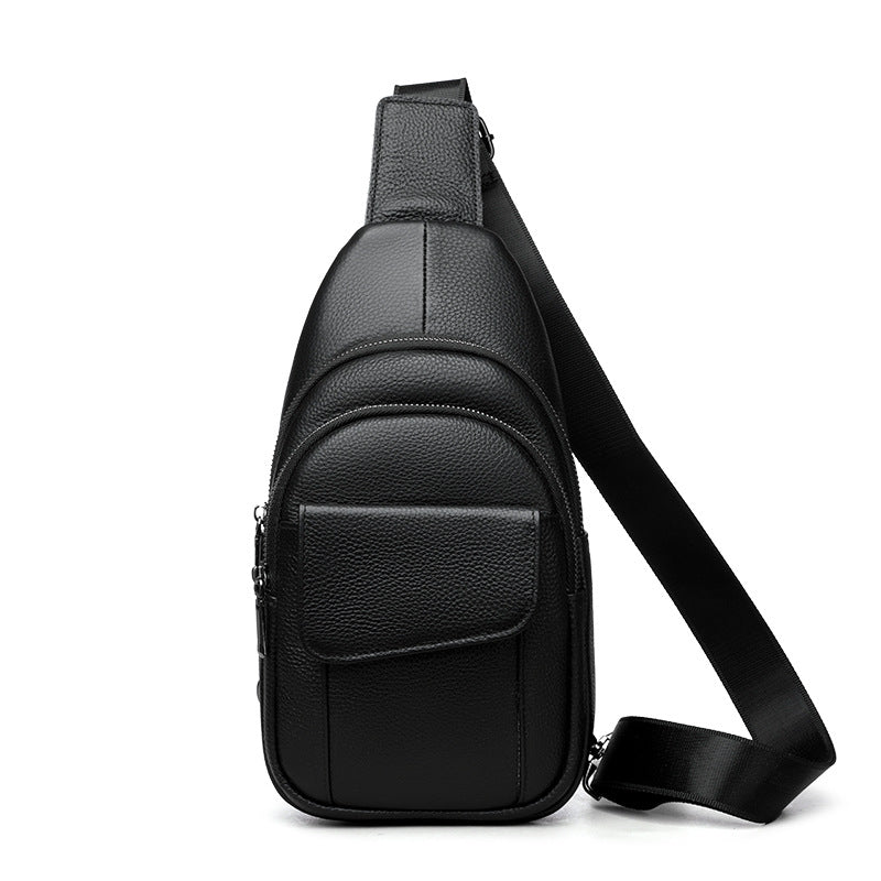 Men's Leather Leisure Top Layer Cowhide Men's Chest Bags