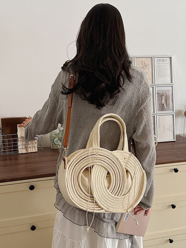 Women's Seaside Vacation Style Single Large Capacity Contrast Color Bags