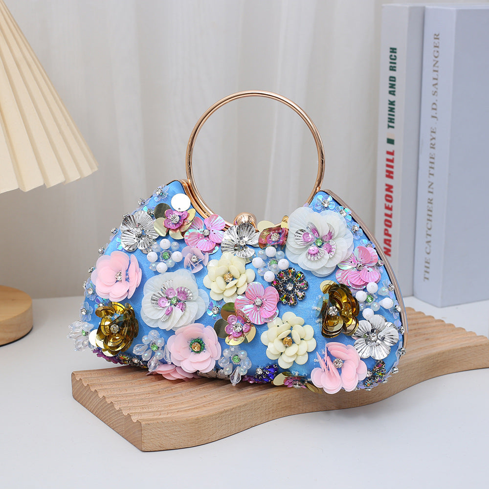 Women's Cheongsam Banquet Clothes Flower Sequin Temperamental Handbags