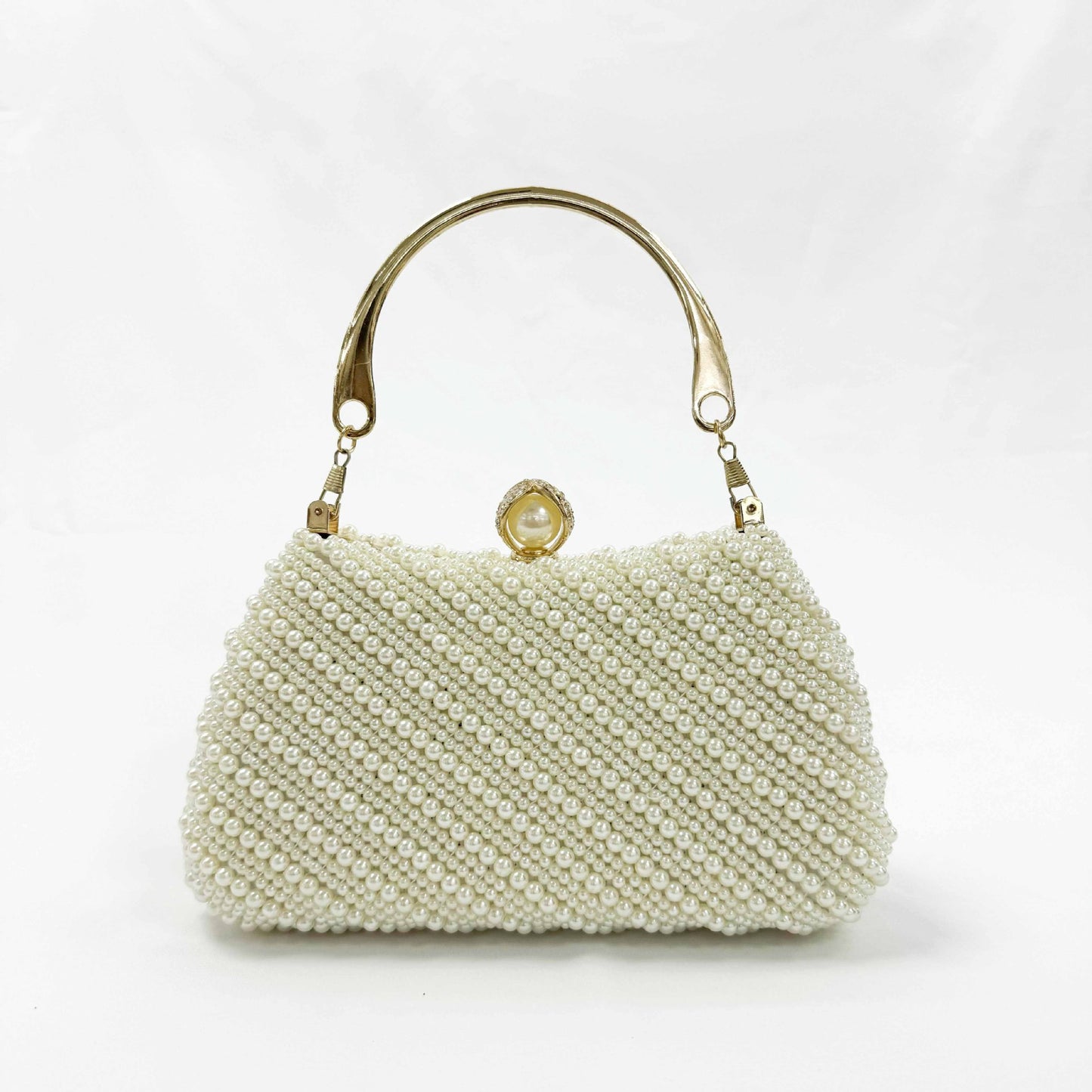 Women's Fashion Handmade Beaded Imitation Pearl With Dinner Bag