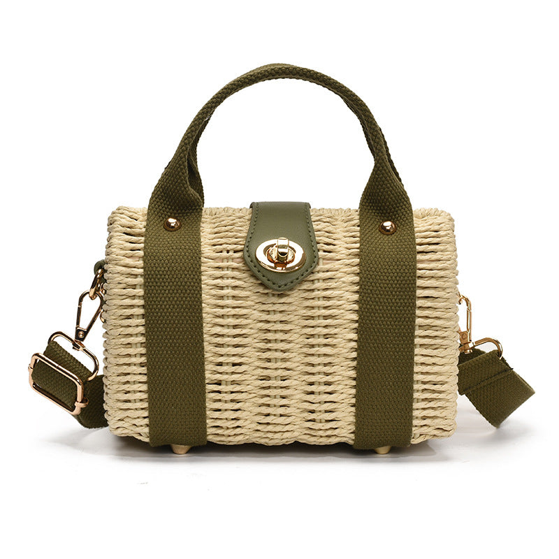 Women's Box Vacation Style Straw Simple Fashion Women's Shoulder Bag
