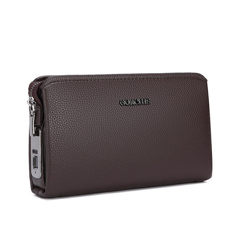 Men's Capacity Soft First Layer Cowhide Other Men's Clutch
