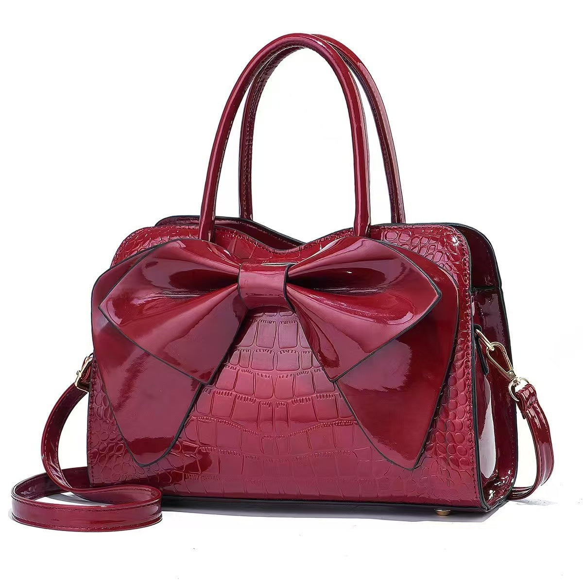 Women's Fashion Candy Color Bow Simple Stone Pattern Bags