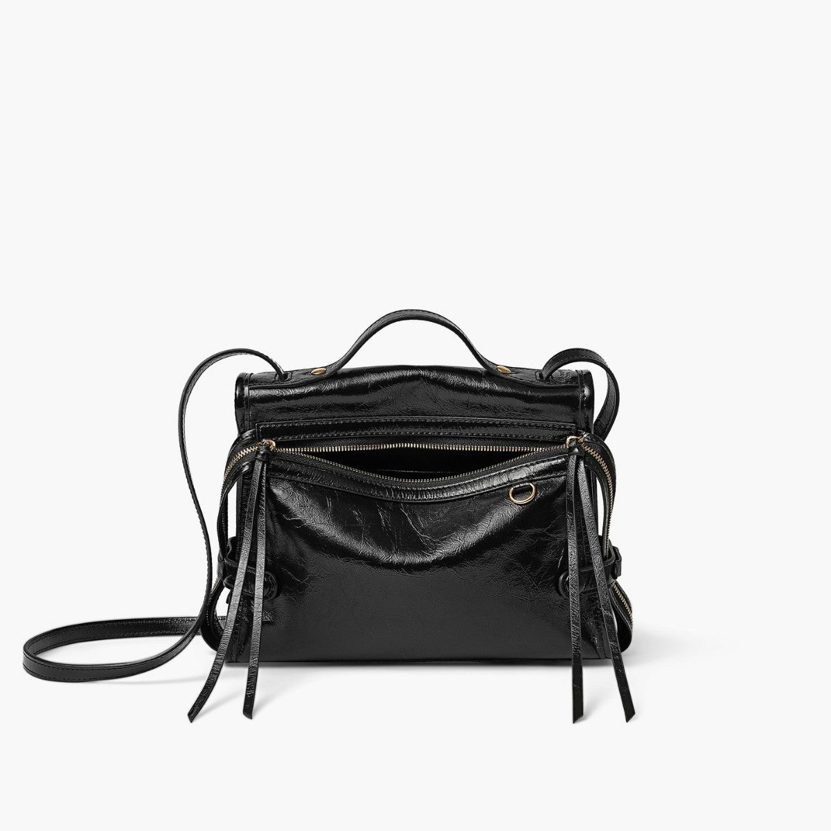 Face Oil Wax Leather Portable Large Women's Shoulder Bag