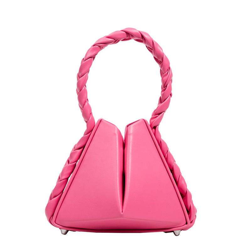 Women's Solid Color Daily Street Shaped Triangle Women's Shoulder Bag