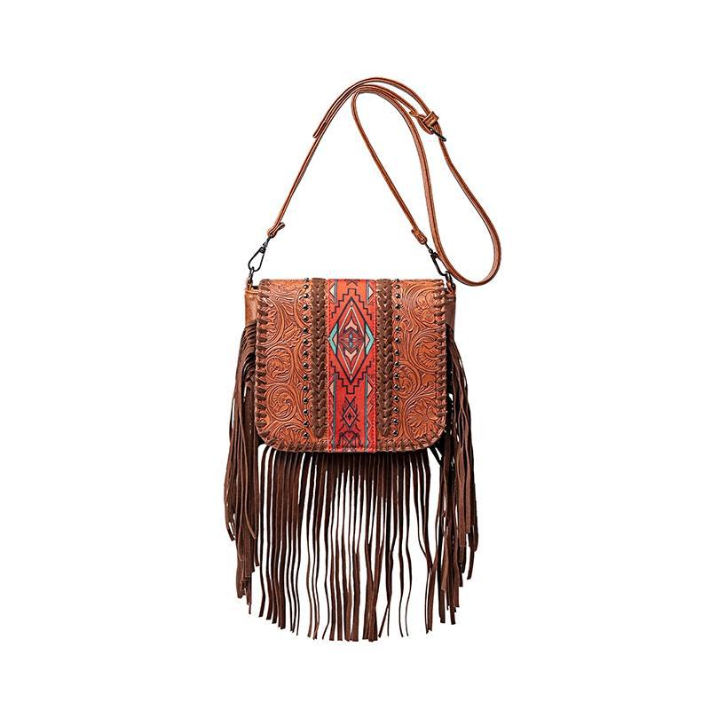 Women's Bohemian Fashion Retro Lace Up Tassel Women's Shoulder Bag