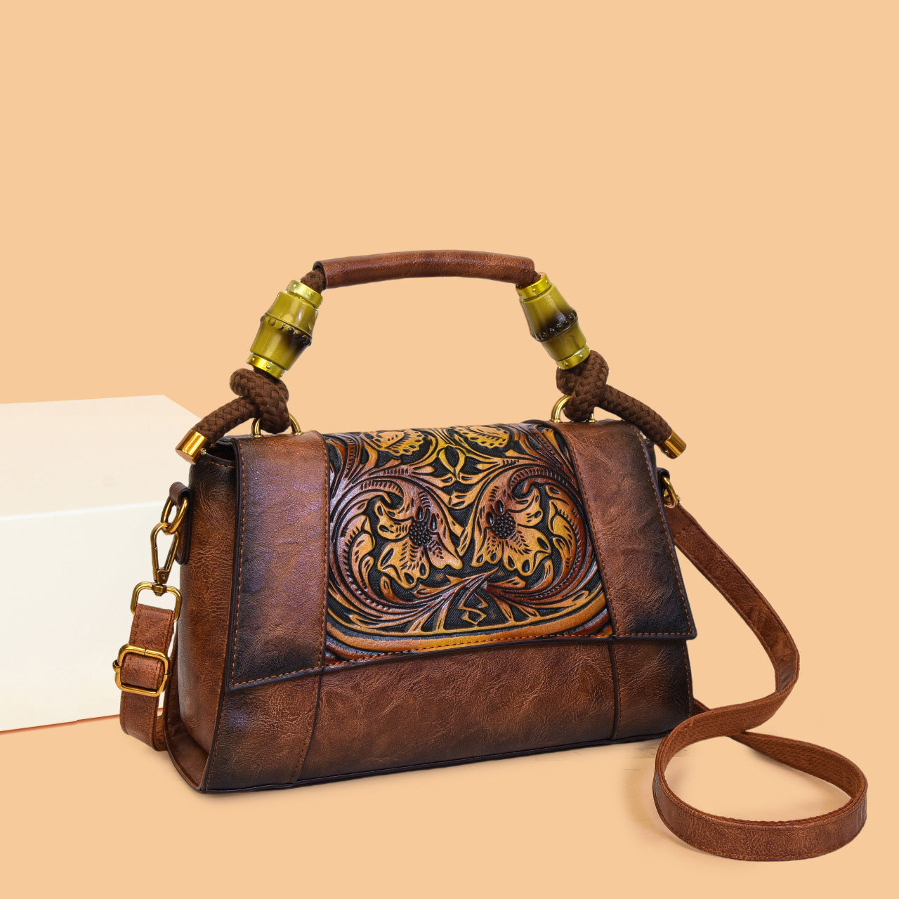 Artistic Bamboo Joint Ethnic Style Large Capacity Women's Handbag