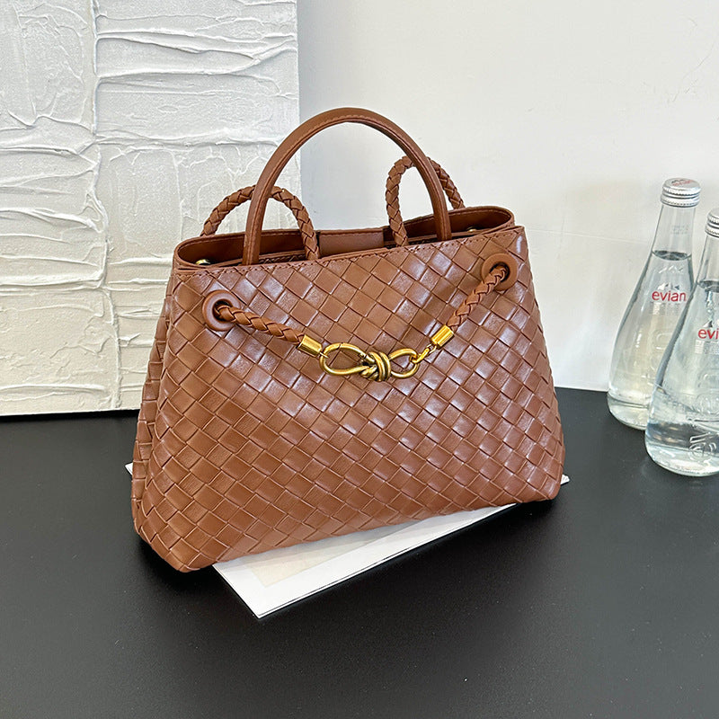 Women's Metal Cord Fastener Woven Niche Advanced Women's Messenger Bag
