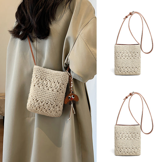 Women's Woven Cell Summer Cotton Beach Women's Messenger Bag