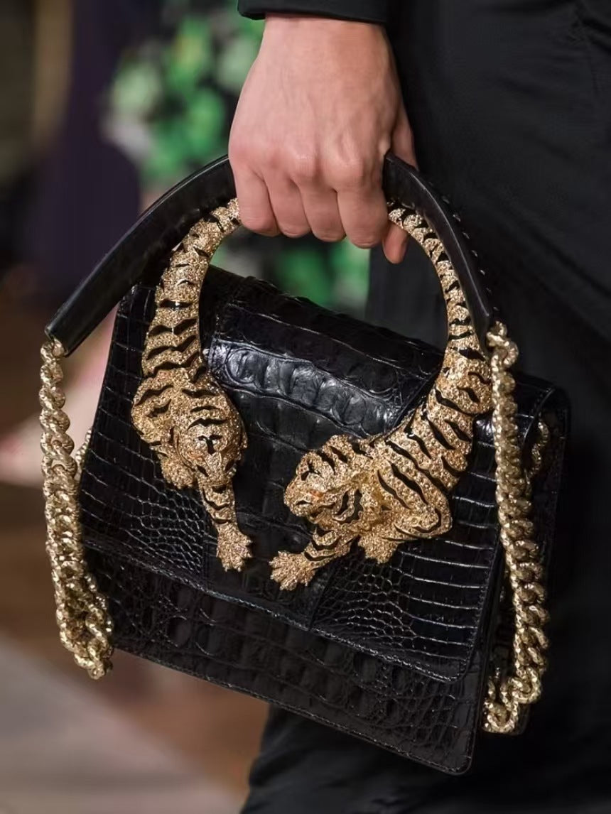 Fashion Creative Durable Tiger Crocodile Pattern Shoulder Bags