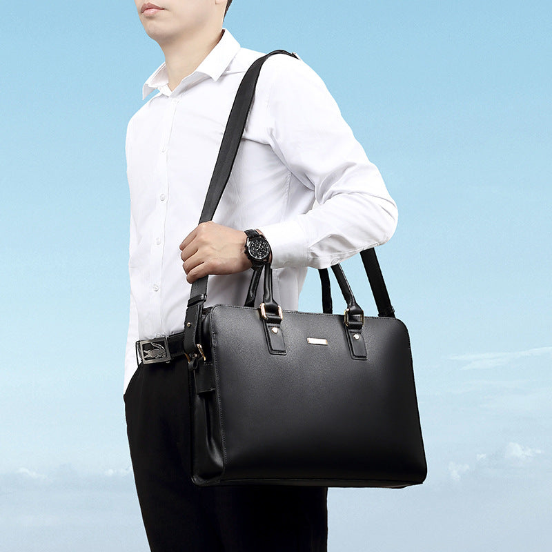 Men's Genuine Leather Business Large Capacity Cowhide Men's Briefcases