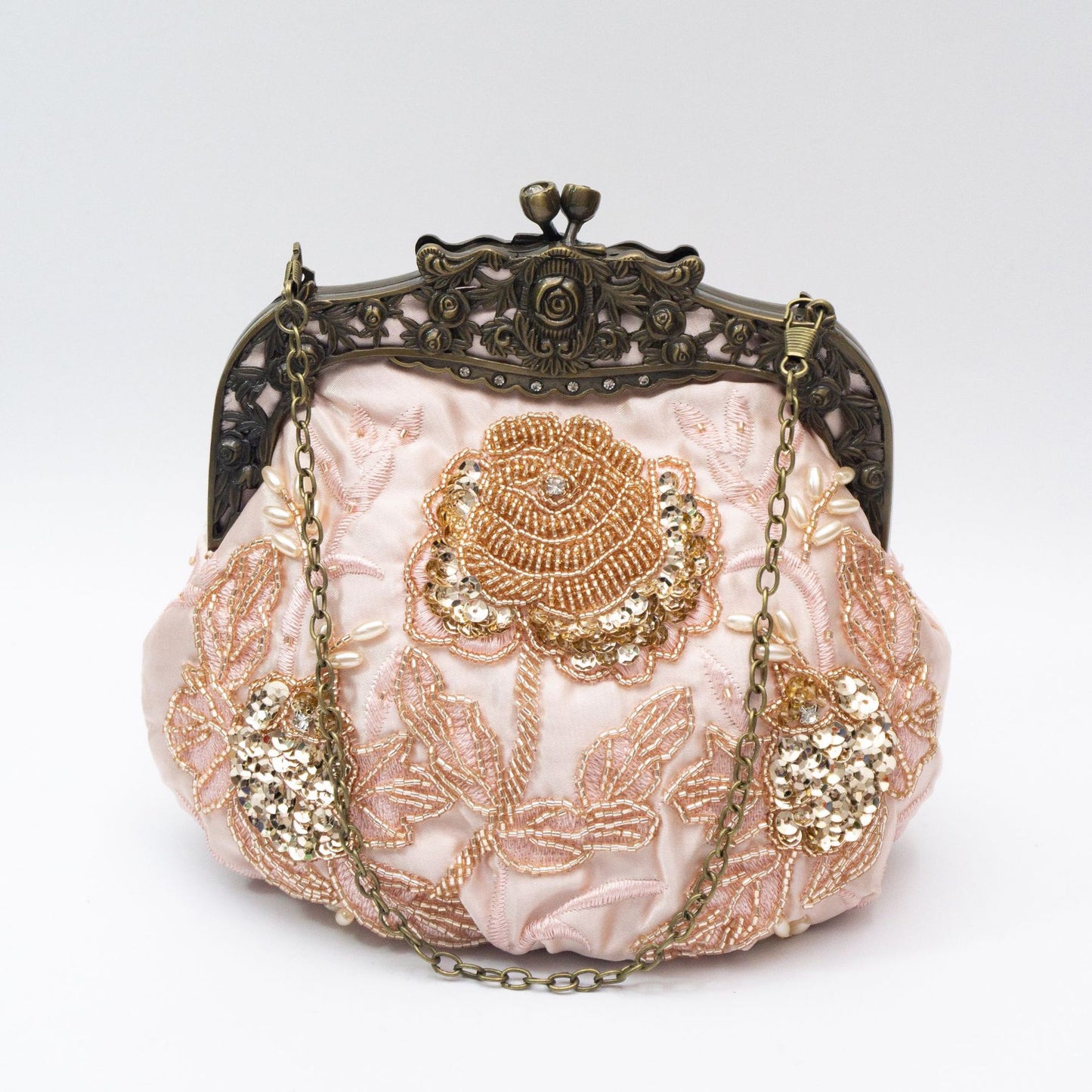 Kai Rose Embroidered Sequins Beads Vintage Dress Party Dinner Bag
