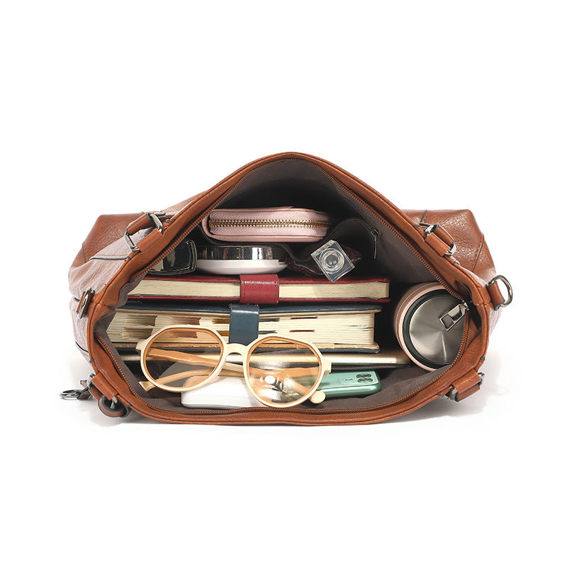 Women's Portable Mother Fashion Large Capacity Soft Leather Women's Shoulder Bag