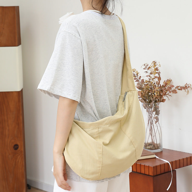 Women's Leisure Artistic Dumpling Fashion Pleated Mori Style Drawstring Women's Messenger Bag