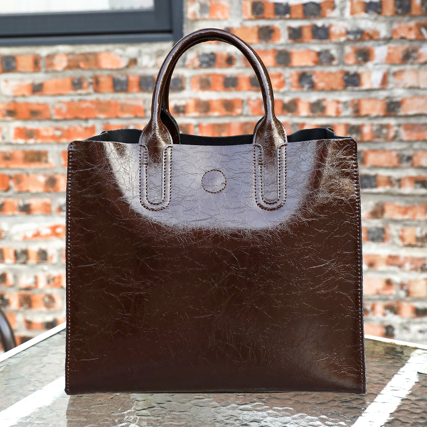 Women's Cowhide Genuine Leather Large Capacity Trendy Tote Bag