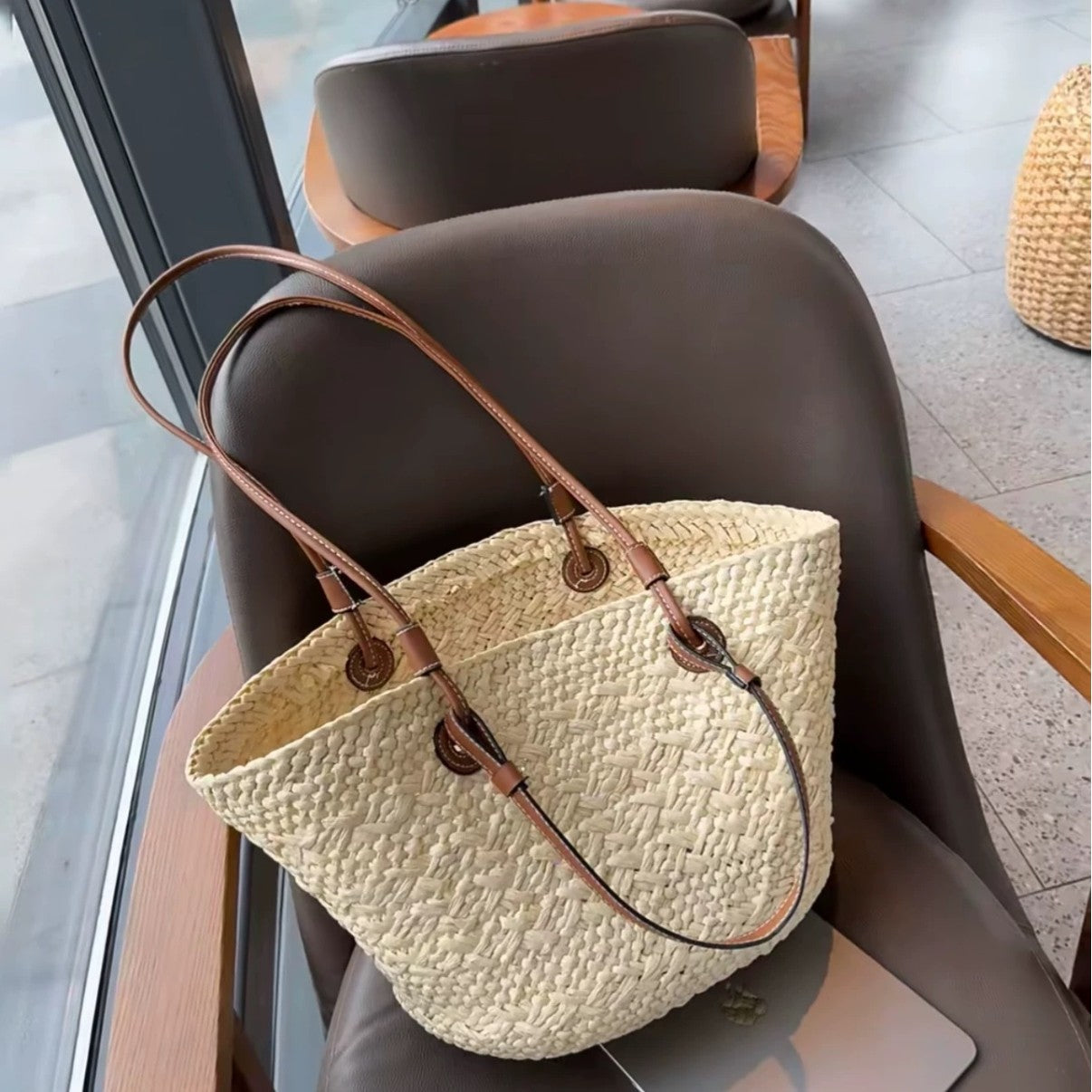 Women's Retro Portable Vacation Beach Woven Women's Shoulder Bag