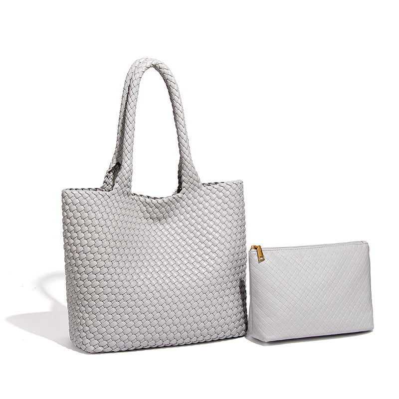 Women's Large Capacity Underarm Pure Color Hand-woven Idle Women's Shoulder Bag