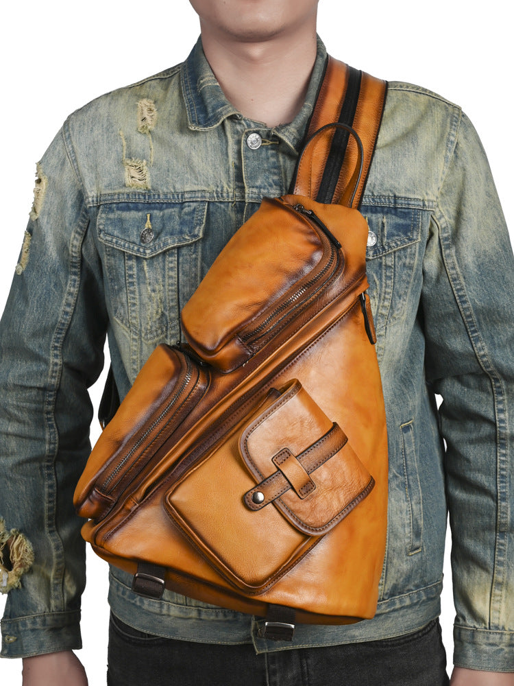 Men's Retro Large Capacity Soft Leather Multifunctional Shoulder Bags