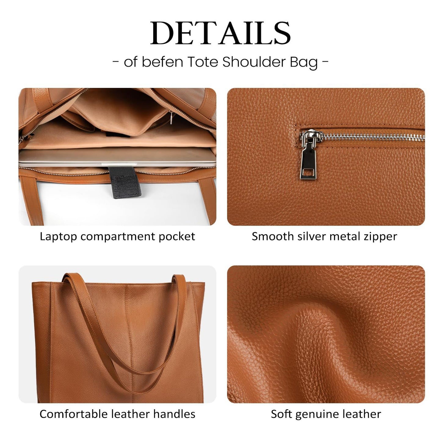Women's Large Capacity Strap Compartment Commuter Tote Bag