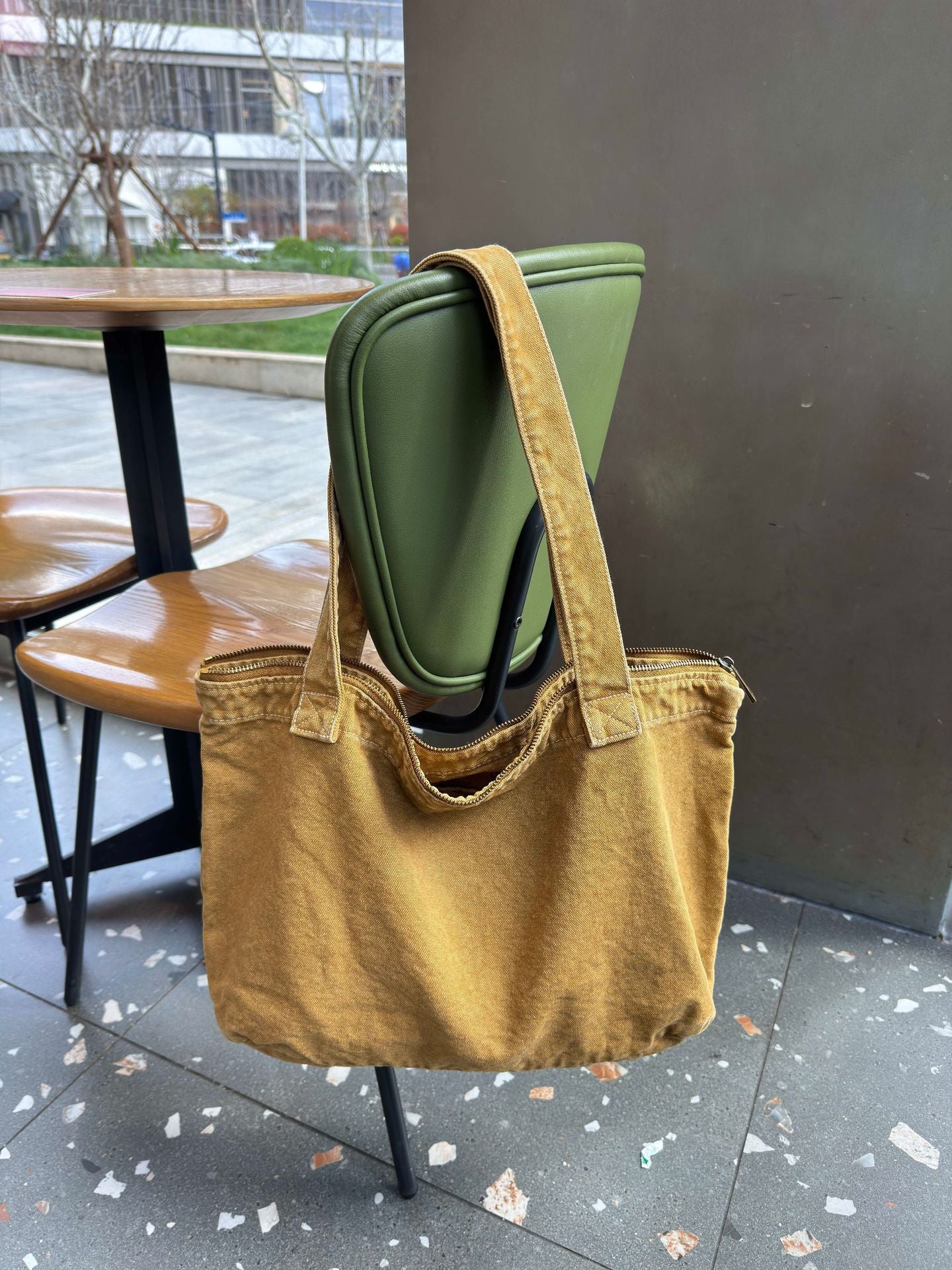 Washed Canvas Commuter Shopping Denim For Bags