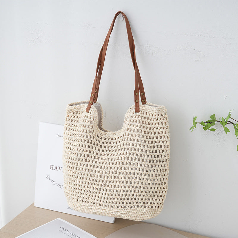 Women's Hollow Cotton Thread Woven Idle Style Bags