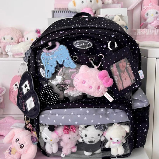 Polka Dot Junior High Large Capacity Two-dimensional Backpacks