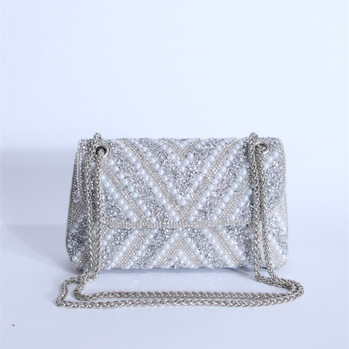 Fashion Rhinestone High Quality Three-color Wedding Small Square Bags