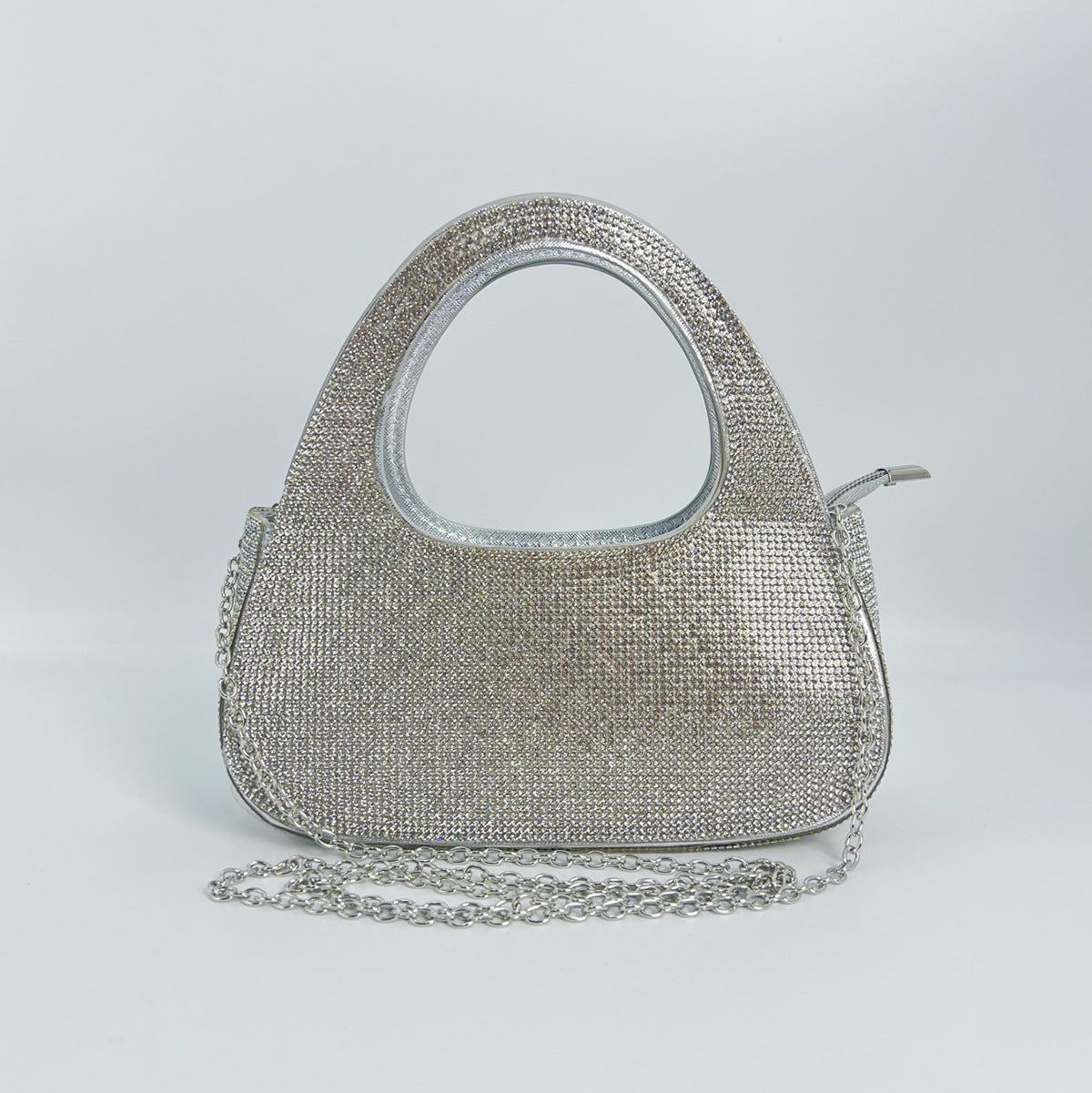 Fashion Rhinestone Semicircle Design Female Niche Shoulder Bags